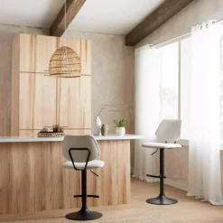 Fabric and Metal Adjustable Counter Stool