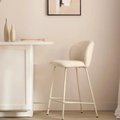 Fabric and Metal Bar Stool