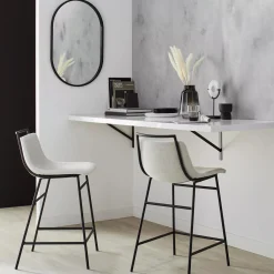 Fabric and Metal Counter Stool