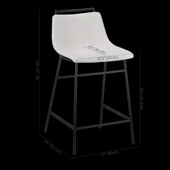 Fabric and Metal Counter Stool