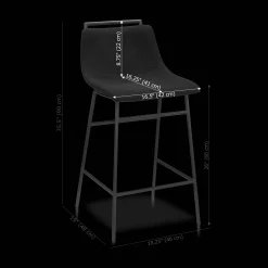 Fabric and Metal Counter Stool