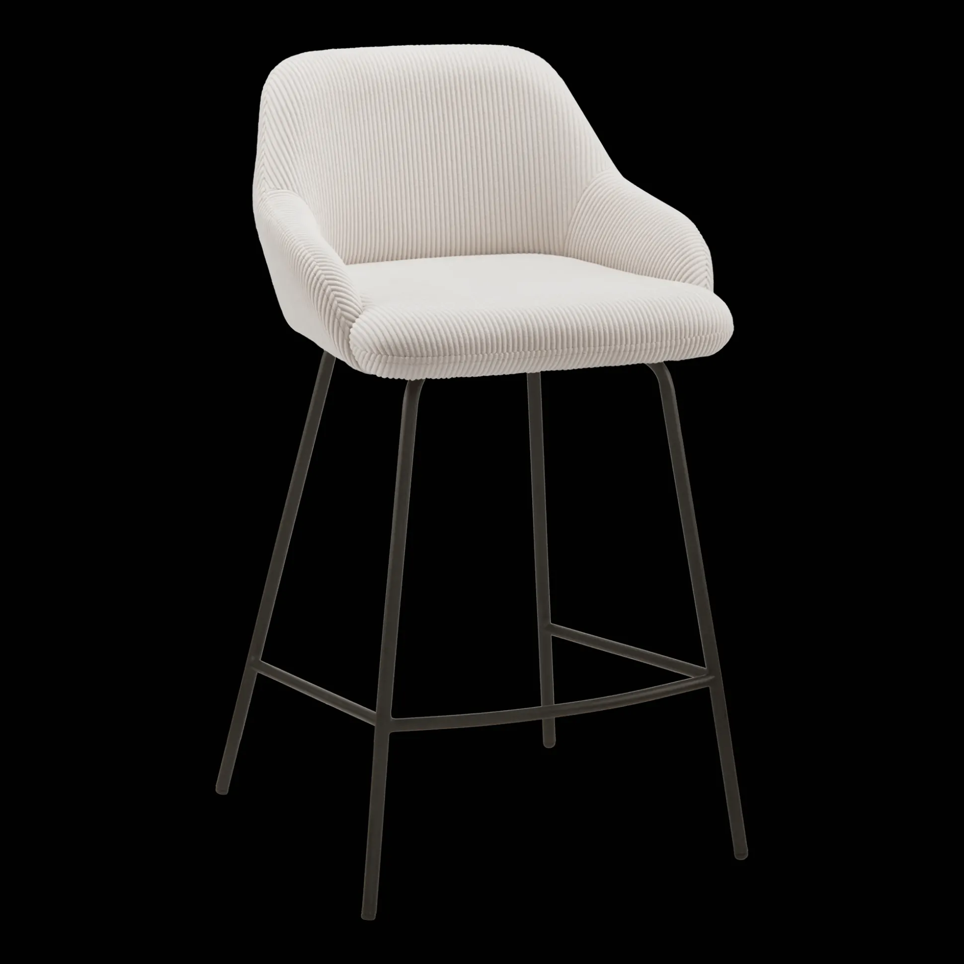 Fabric and Metal Counter Stool
