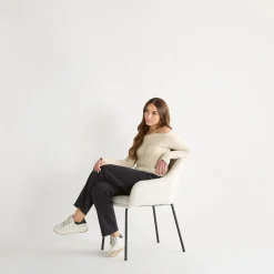 Fabric and Metal Dining Chair