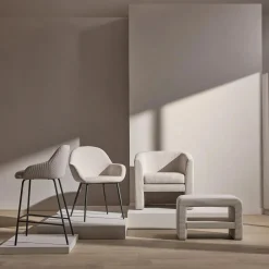 Fabric and Metal Dining Chair