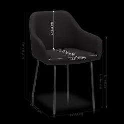 Fabric and Metal Dining Chair