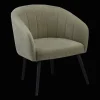 Fabric and Metal Wood Effect Accent Chair