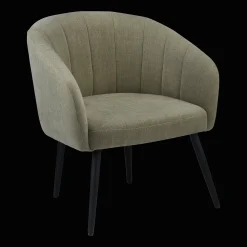 Fabric and Metal Wood Effect Accent Chair