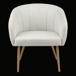 Fabric and Metal Wood Effect Accent Chair