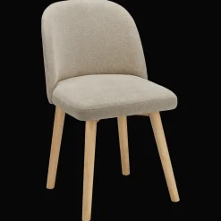 Fabric and Natural Wood Dining Chair