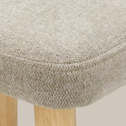 Fabric and Natural Wood Dining Chair