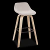 Fabric and Natural Wood Stool