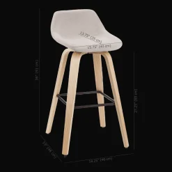 Fabric and Natural Wood Stool