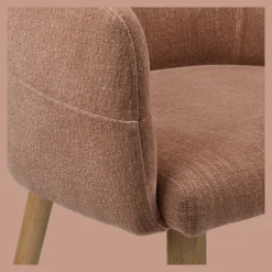 Fabric and Wood Accent Chair