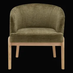 Fabric and Wood Accent Chair