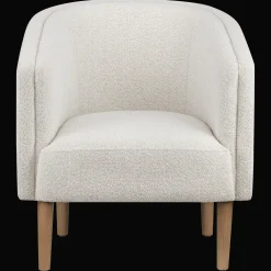 Fabric and wood accent chair