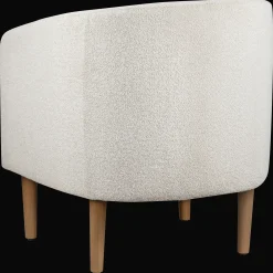 Fabric and wood accent chair