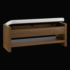 Fabric and Wood Bench