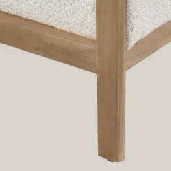 Fabric and Wood Bench