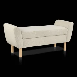 Fabric and Wood Bench