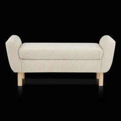 Fabric and Wood Bench