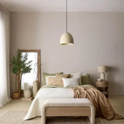 Fabric and Wood Bench with Storage