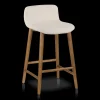 Fabric and Wood Counter Stool