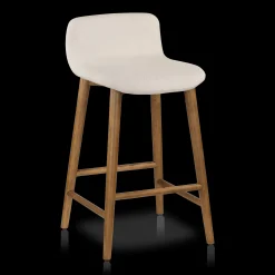 Fabric and Wood Counter Stool