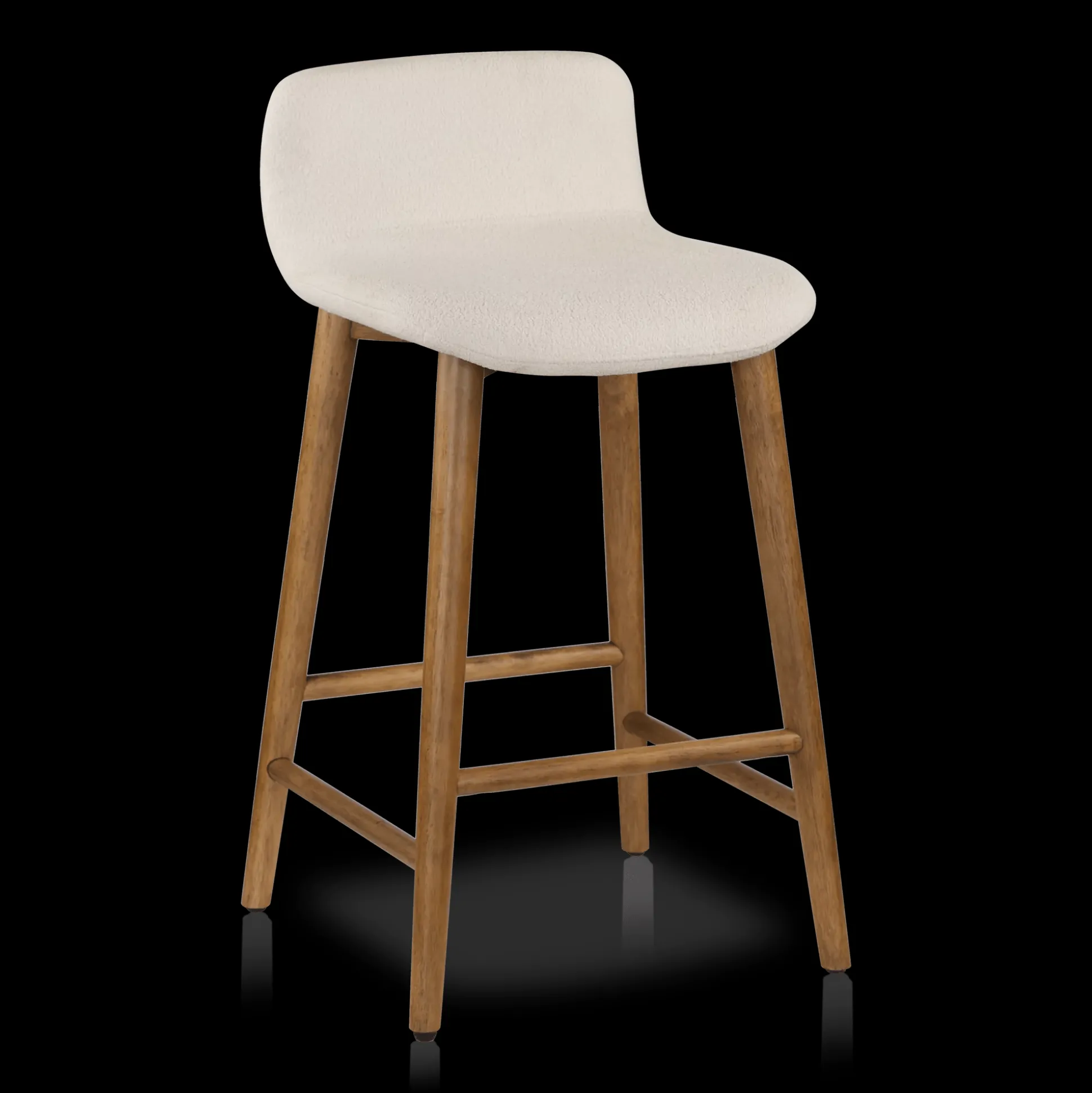Fabric and Wood Counter Stool