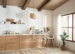 Fabric and Wood Counter Stool