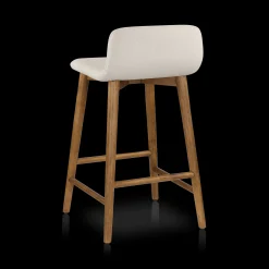 Fabric and Wood Counter Stool