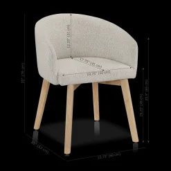 Fabric and Wood Dining Chair