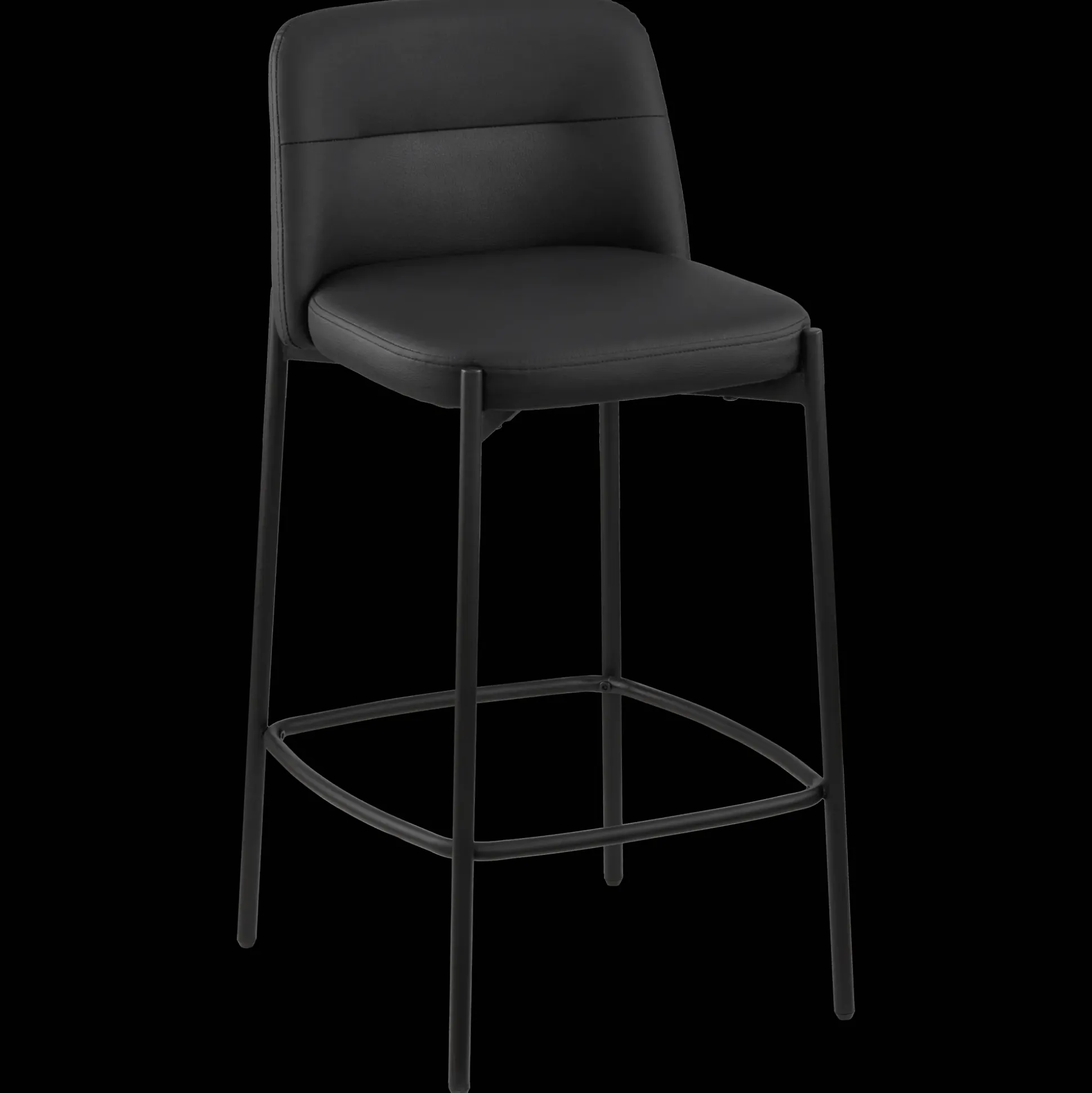 Faux Leather and Metal Bar Stool