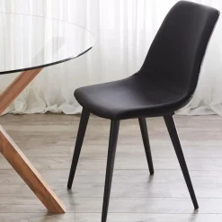 Faux Leather and Metal Dining Chair
