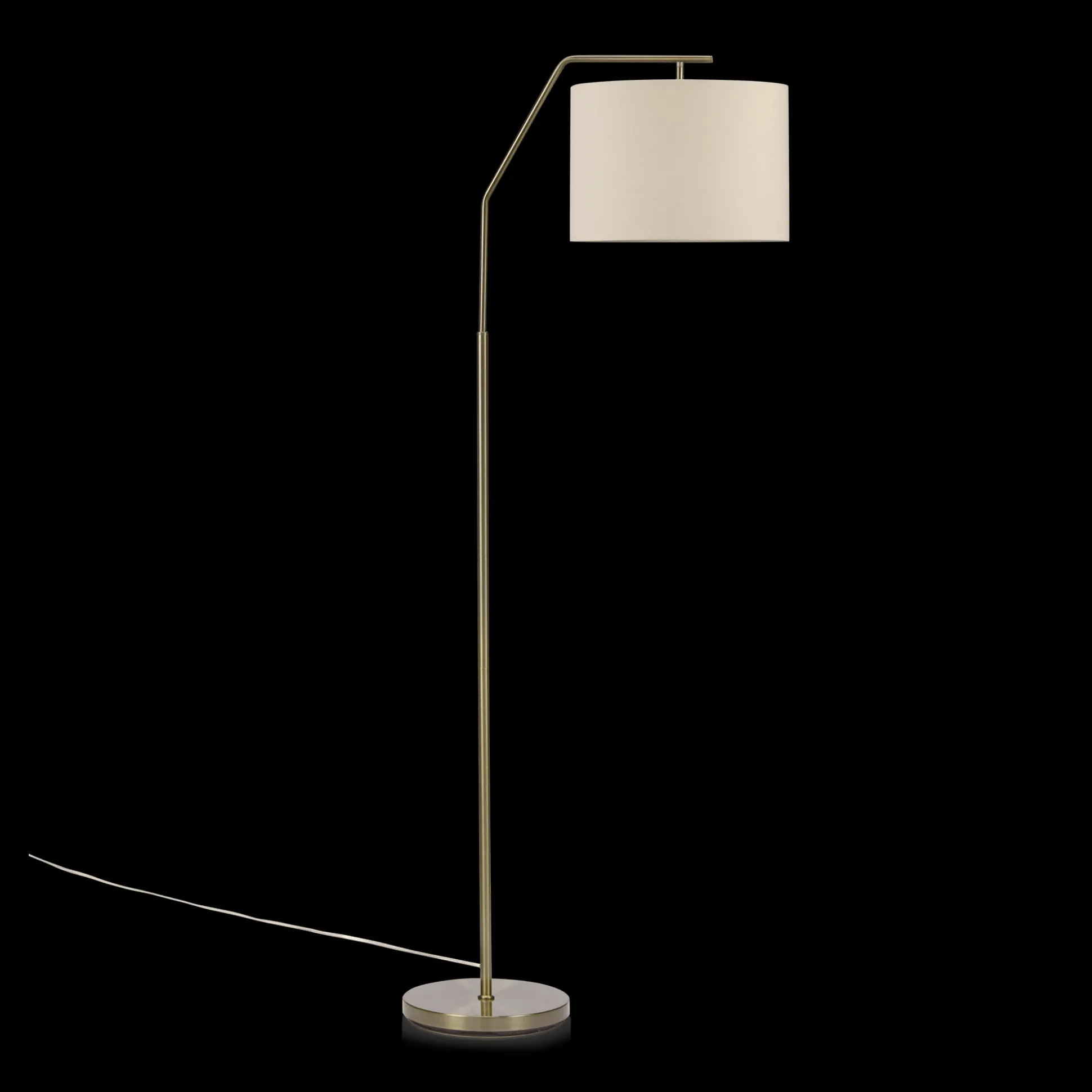 Floor Lamp with Cream Shade and Gold Base