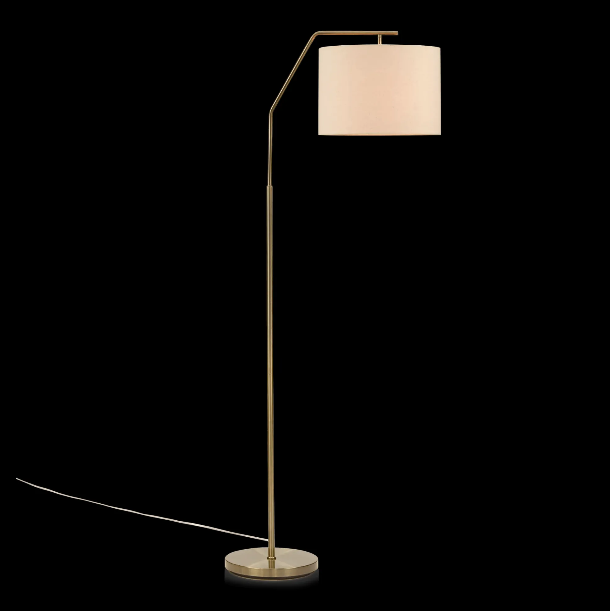 Floor Lamp with Cream Shade and Gold Base