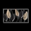Framed Metal & Wood Leaves Wall Art