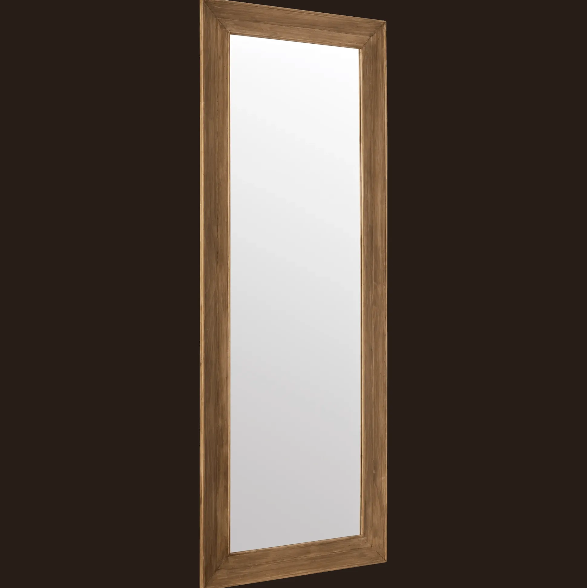 Full-Length Pine Wood Framed Mirror