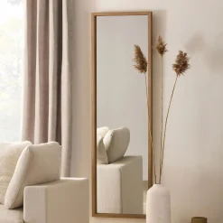 Full-Size Mirror with Wood Frame