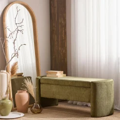 Full-Size Mirror with Wooden Arched Frame