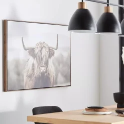Furry Highland Cow Framed Art