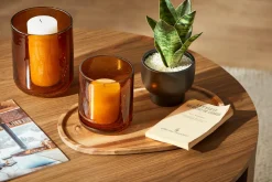 Glass Amber Candle Holder