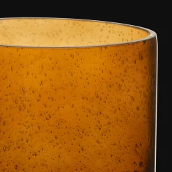 Glass Amber Candle Holder