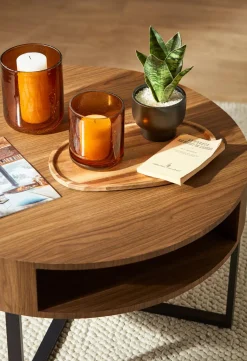 Glass Amber Candle Holder