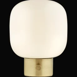 Glass and Metal Table Lamp