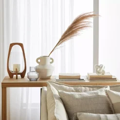 Glass Candle Holder with Wooden Base