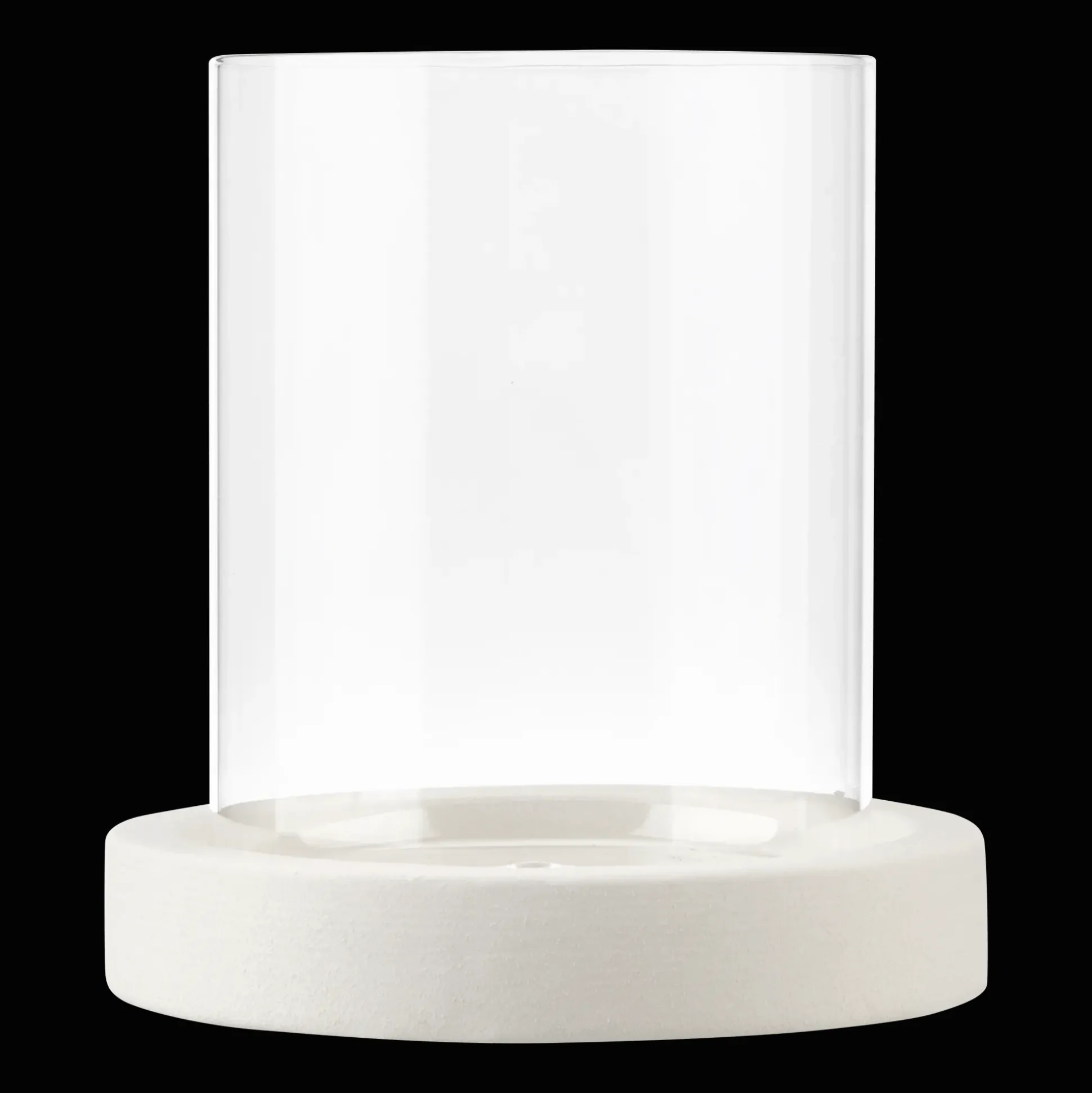 Glass Candle Holder with Ceramic Base