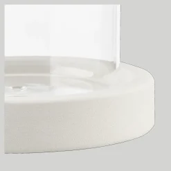 Glass Candle Holder with Ceramic Base