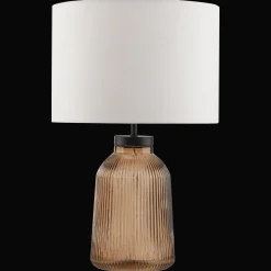 Glass Ribbed Table Lamp