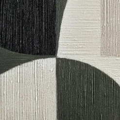 Green Color Block Abstract Framed Art