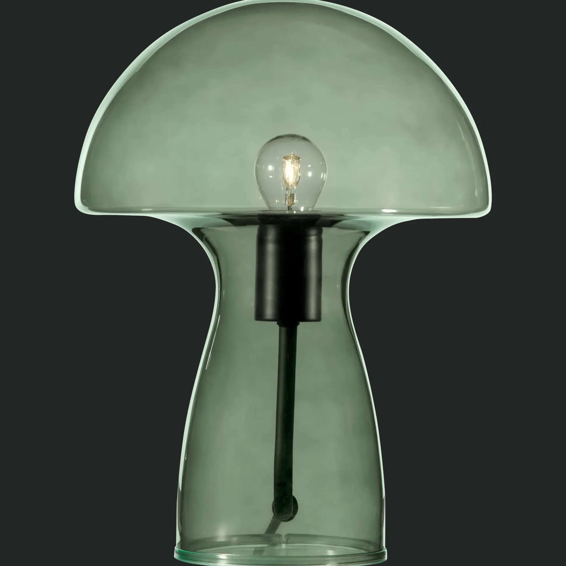 Green Glass Mushroom Table Lamp